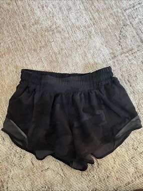 lululemon Hotty Hot Black Camo Running Shorts